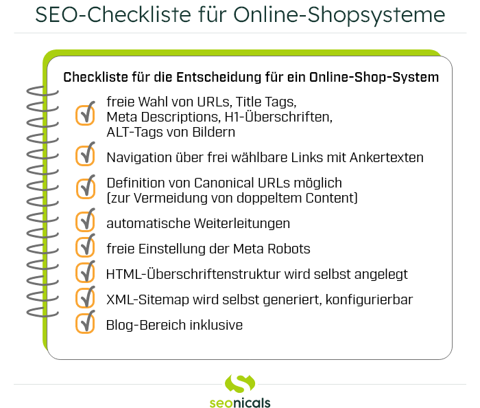 Checkliste für die Entscheidung für ein Online-Shop-System