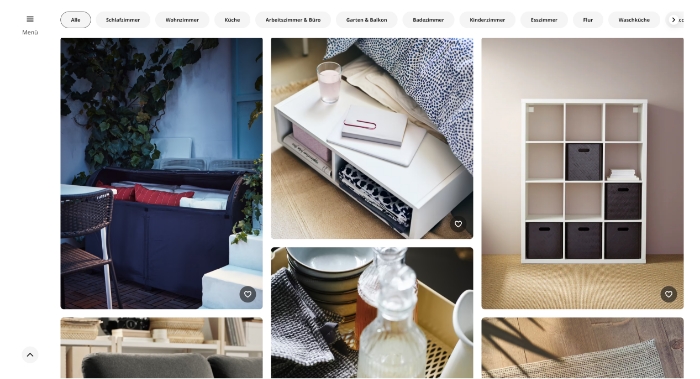 Screenshot Wohninspirationen Website IKEA