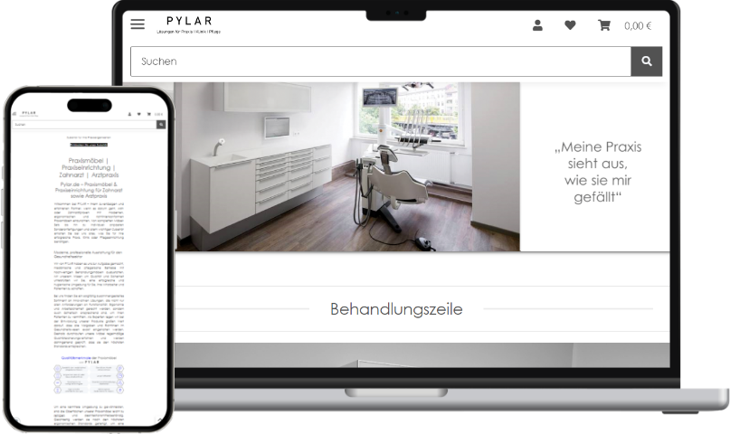 Die Webseite von Pylar auf einem Smartphone und einem Laptop zu sehen