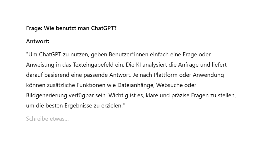 Screenshot eines Chats bei ChatGPT