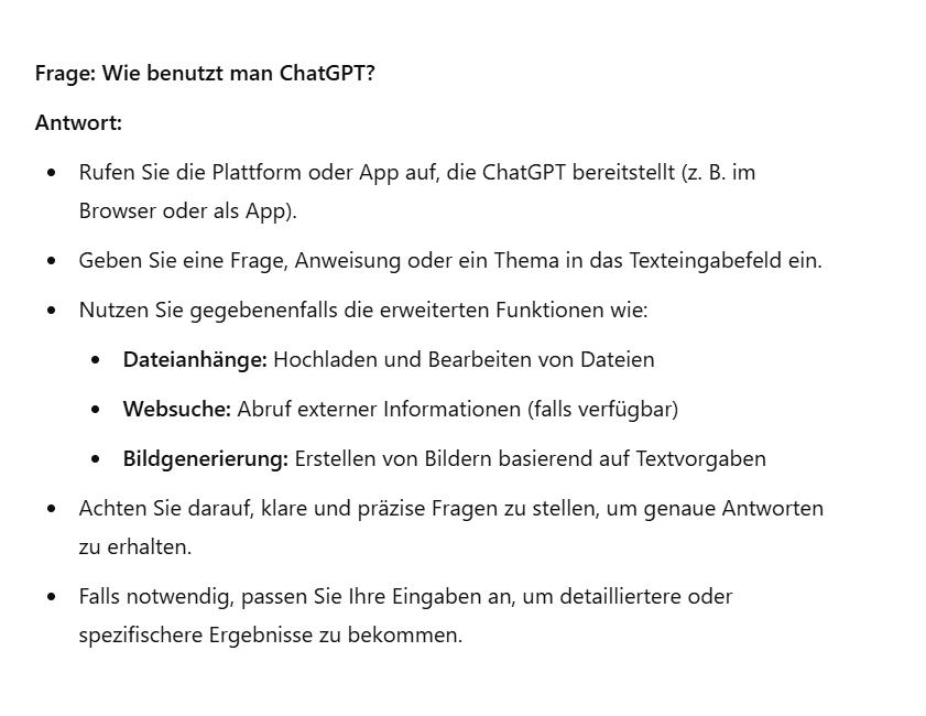 Screenshot eines Chats in ChatGPT
