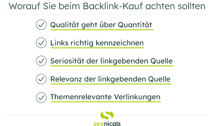 Faktoren, die Sie beim Backlinkkauf beachten sollten im Überblick