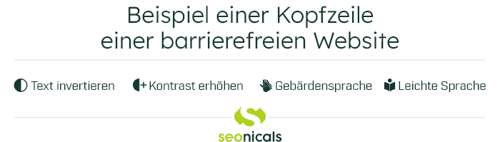 Beispiel einer Kopfzeile einer barrierefreien Website