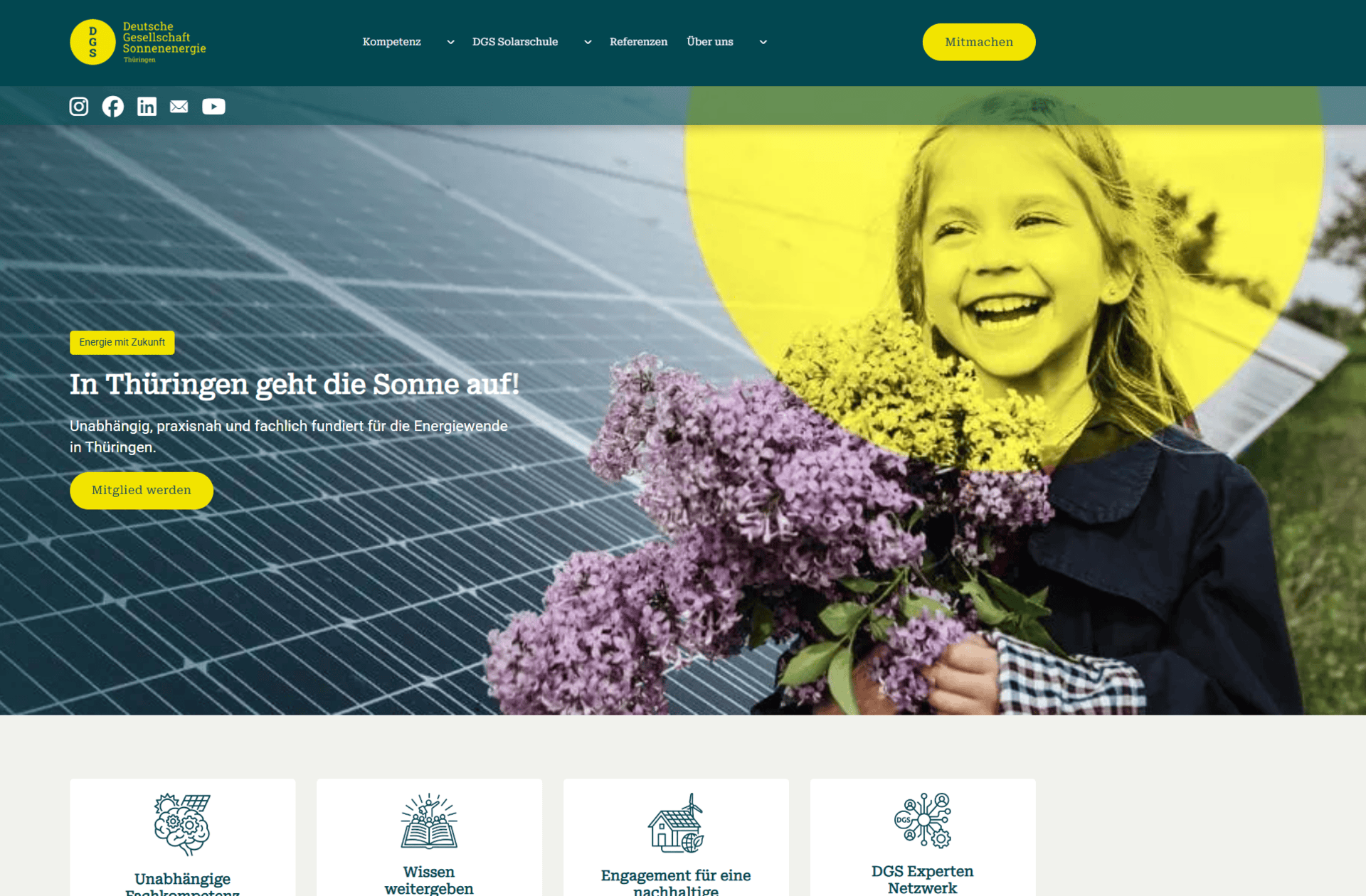 Neue Website der DGS Thüringen mit klarem Webdesign, strukturierter Navigation und moderner Nutzerführung
