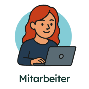 Grafik-Figur, die einen Mitarbeiter symbolisiert